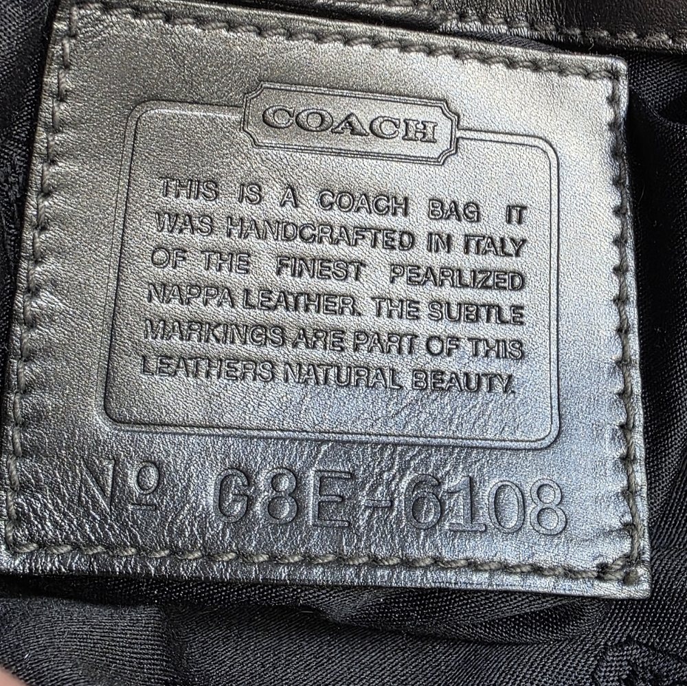 Coach 6108 Pearlized Mini Tote Gray Metallic Leather Bag Vintage - Picture 15 of 16